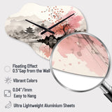 Asian Art Sumi Lake III - Asymmetric Metal Wall Clock