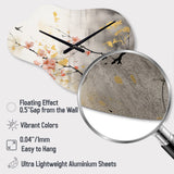Asian Art Sumi Blossom I - Asymmetric Metal Wall Clock