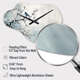 Asian Art Sumi Bird Serenity XII - Asymmetric Metal Wall Clock