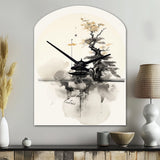 Asian Art Samurais Landscape II - Asymmetric Metal Wall Clock