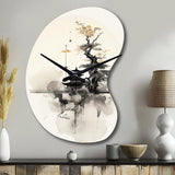 Asian Art Samurais Landscape II - Asymmetric Metal Wall Clock