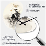 Asian Art Samurais Landscape II - Asymmetric Metal Wall Clock