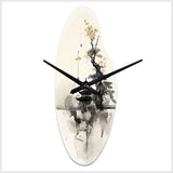Asian Art Samurais Landscape II - Asymmetric Metal Wall Clock