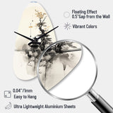Asian Art Samurais Landscape II - Asymmetric Metal Wall Clock