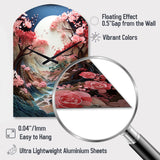 Asian Art Zen Garden V - Asymmetric Metal Wall Clock