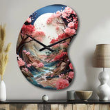 Asian Art Zen Garden V - Asymmetric Metal Wall Clock