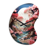 Asian Art Zen Garden V - Asymmetric Metal Wall Clock