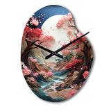 Asian Art Zen Garden V - Asymmetric Metal Wall Clock