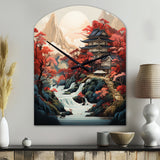 Asian Art Landscape - Asymmetric Metal Wall Clock