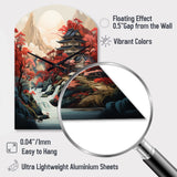 Asian Art Landscape - Asymmetric Metal Wall Clock