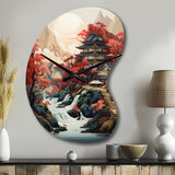 Asian Art Landscape - Asymmetric Metal Wall Clock