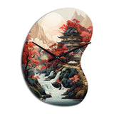 Asian Art Landscape - Asymmetric Metal Wall Clock