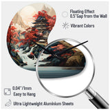 Asian Art Landscape - Asymmetric Metal Wall Clock