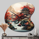 Asian Art Landscape - Asymmetric Metal Wall Clock
