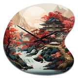 Asian Art Landscape - Asymmetric Metal Wall Clock