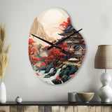 Asian Art Landscape - Asymmetric Metal Wall Clock