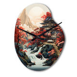 Asian Art Landscape - Asymmetric Metal Wall Clock