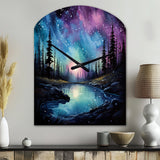 Aurora Borealis Dancing Lights VIII - Asymmetric Metal Wall Clock