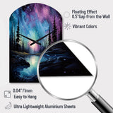 Aurora Borealis Dancing Lights VIII - Asymmetric Metal Wall Clock