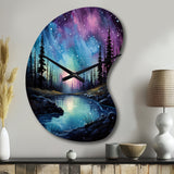 Aurora Borealis Dancing Lights VIII - Asymmetric Metal Wall Clock