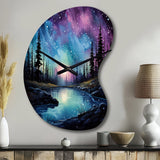 Aurora Borealis Dancing Lights VIII - Asymmetric Metal Wall Clock