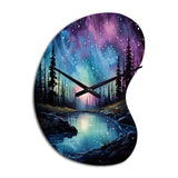 Aurora Borealis Dancing Lights VIII - Asymmetric Metal Wall Clock