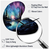 Aurora Borealis Dancing Lights VIII - Asymmetric Metal Wall Clock