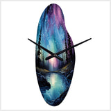 Aurora Borealis Dancing Lights VIII - Asymmetric Metal Wall Clock