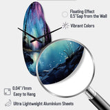 Aurora Borealis Dancing Lights VIII - Asymmetric Metal Wall Clock