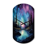 Aurora Borealis Dancing Lights VIII - Asymmetric Metal Wall Clock