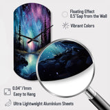 Aurora Borealis Dancing Lights VIII - Asymmetric Metal Wall Clock