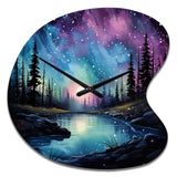 Aurora Borealis Dancing Lights VIII - Asymmetric Metal Wall Clock