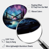 Aurora Borealis Dancing Lights VIII - Asymmetric Metal Wall Clock