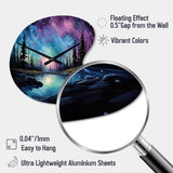 Aurora Borealis Dancing Lights VIII - Asymmetric Metal Wall Clock
