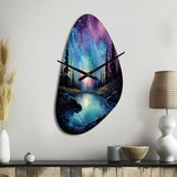 Aurora Borealis Dancing Lights VIII - Asymmetric Metal Wall Clock