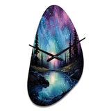 Aurora Borealis Dancing Lights VIII - Asymmetric Metal Wall Clock