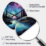 Aurora Borealis Dancing Lights VIII - Asymmetric Metal Wall Clock