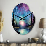 Aurora Borealis Dancing Lights VIII - Asymmetric Metal Wall Clock