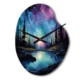 Aurora Borealis Dancing Lights VIII - Asymmetric Metal Wall Clock