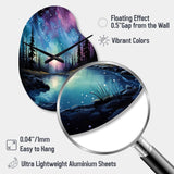 Aurora Borealis Dancing Lights VIII - Asymmetric Metal Wall Clock