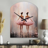 Pink Ballet Dance II - Asymmetric Metal Wall Clock