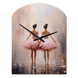 Pink Ballet Dance II - Asymmetric Metal Wall Clock