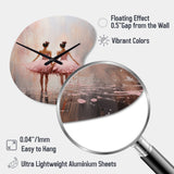 Pink Ballet Dance II - Asymmetric Metal Wall Clock
