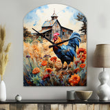 Roaster Barnyard Serenade IV - Asymmetric Metal Wall Clock