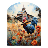 Roaster Barnyard Serenade IV - Asymmetric Metal Wall Clock