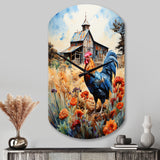 Roaster Barnyard Serenade IV - Asymmetric Metal Wall Clock