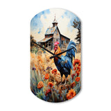 Roaster Barnyard Serenade IV - Asymmetric Metal Wall Clock