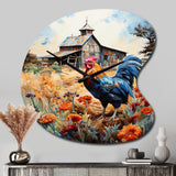 Roaster Barnyard Serenade IV - Asymmetric Metal Wall Clock