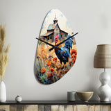 Roaster Barnyard Serenade IV - Asymmetric Metal Wall Clock