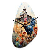 Roaster Barnyard Serenade IV - Asymmetric Metal Wall Clock